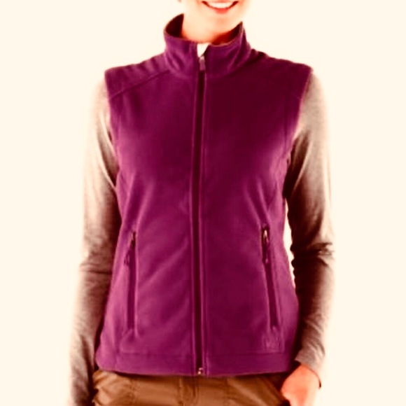 REI full zip magenta Windbreak thermal fleece vest - Picture 1 of 10